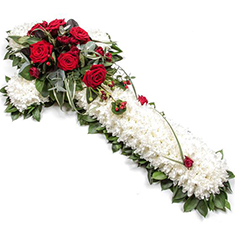 Foliage Edged White and Rose Cross