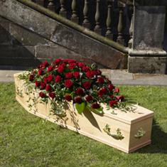 Semi Trailing Rose Coffin Spray