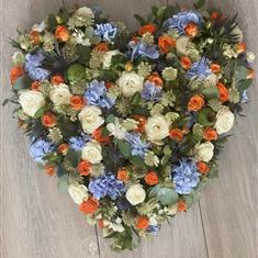 Loose Filled Orange Rose Heart
