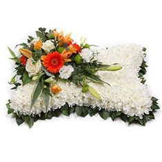 Orange and White Based Pillow