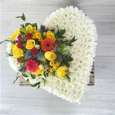 Colourful White Based Heart 