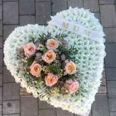 Peach and White Based Heart