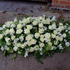 White Rose Casket Spray