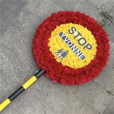 Lollipop Stop Sign Floral Tribute 